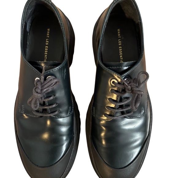 WANT Les Essentiels Forest Green Oxfords with Black Rubber Bottoms - Picture 9 of 9